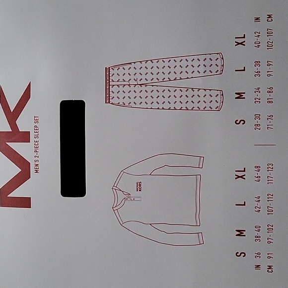 Michael Kors men's 2pc pajama set long sleeve shirt Knit pants size XL NAVY - Picture 3 of 5